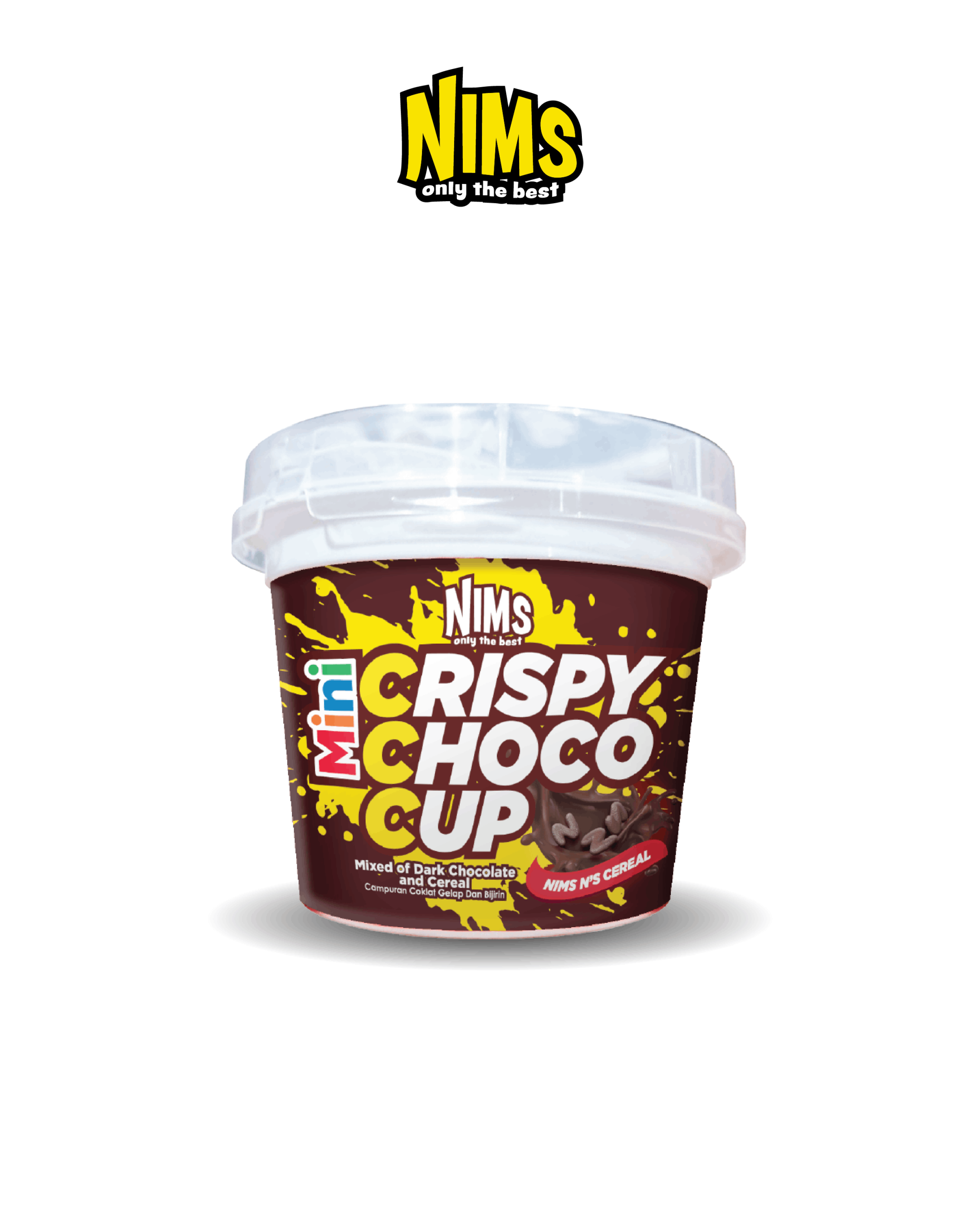 Sô cô la Đen Nims giòn tan chảy Hạt chữ N Cereal Ly 35g- Nims Crispy Choco Cup Nims N’s Cereal