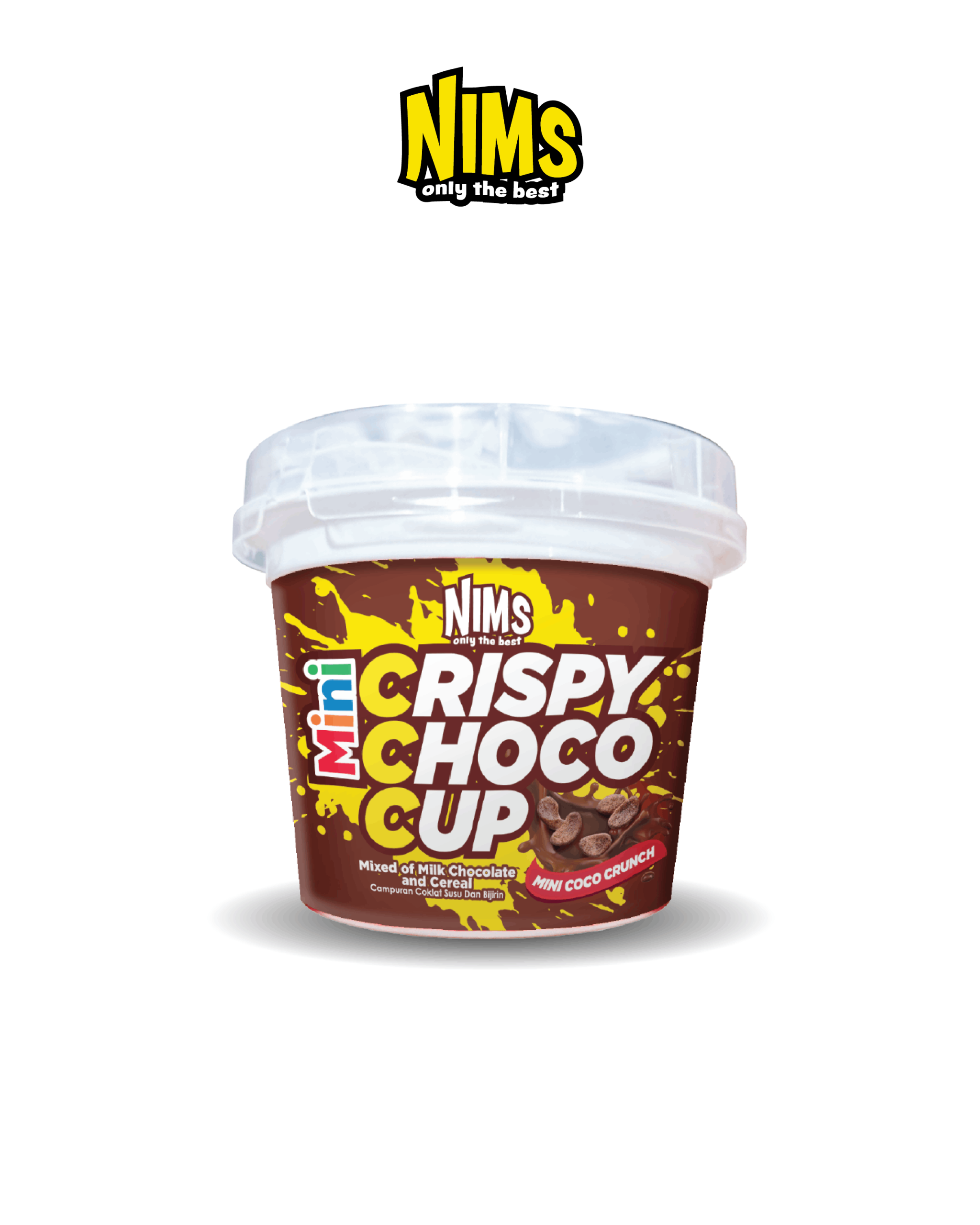 Sô cô la Sữa Nims giòn tan chảy Hạt khuyết Mini Coco Crunch Ly 35g- Nims Crispy Choco Cup Mini Coco Crunch